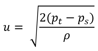 Formula to measure velocity from pressure